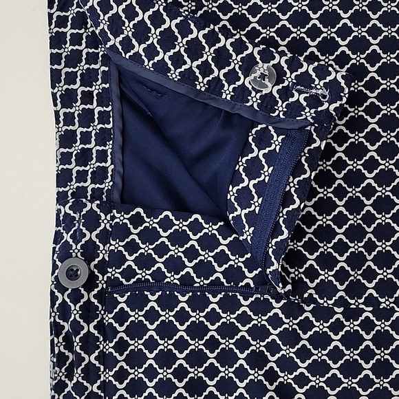 Mario  Serrani Comfort Stretch Skort Navy Blue White Morrocan Pattern Size Large - Picture 5 of 16